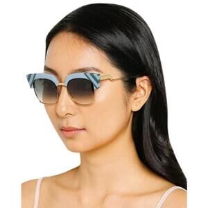 NWT Fendi 0241S Blue Aviator 50mm Sunglasses